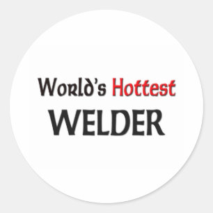 Der heißeste Welder Welt Runder Aufkleber
