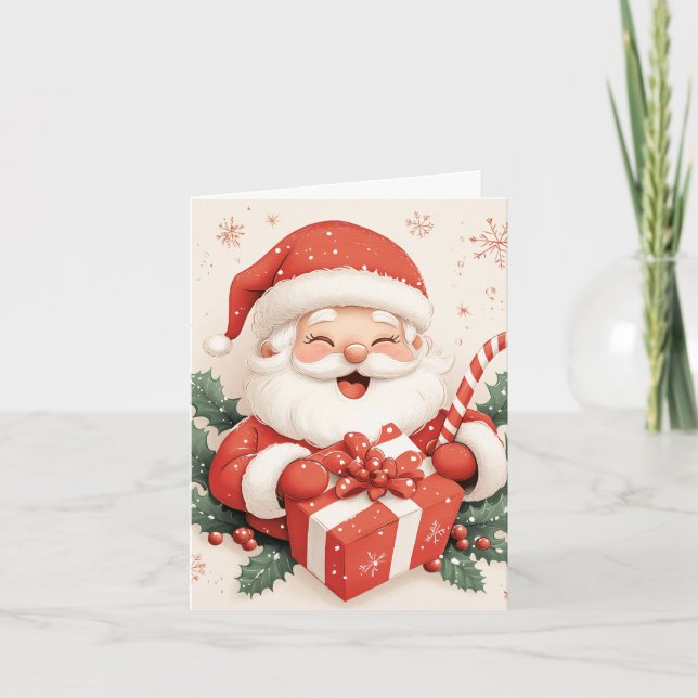 Der heitere Moment des Weihnachtsmanns Feiertagskarte (Vorderseite)