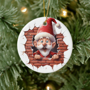 Der heitere Weihnachtsmann - 3D Keramik Ornament
