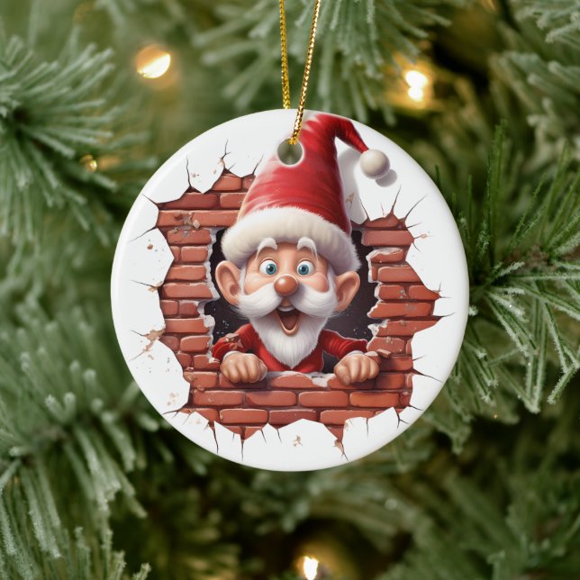 Der heitere Weihnachtsmann - 3D Keramik Ornament (Baum)