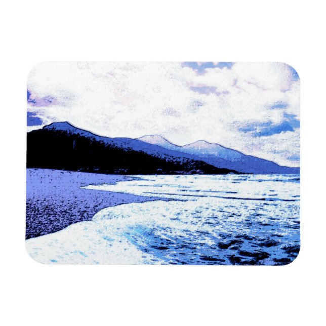 Der helle Strand in Blautönen Magnet (Horizontal)