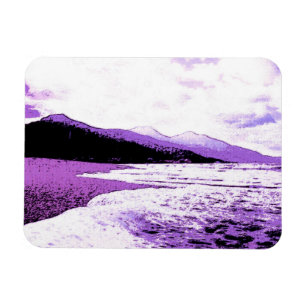 Der helle, violette und lila Strand Magnet