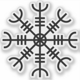 Der Helm von Awe - Aegishjalmur (schwarz) Aufkleber