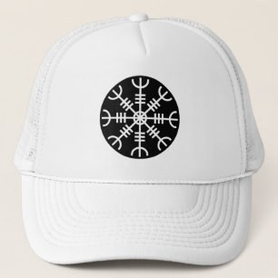 Der Helm von Awe - Aegishjalmur (weiß auf schwarz) Truckerkappe