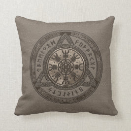 Der Helm von Ehrfurchts-Brownleder und -gold Kissen