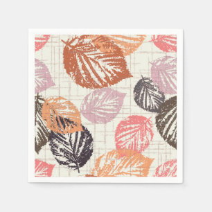 Der Herbst Blätter auf Beige. Serviette