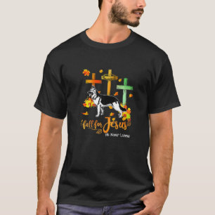 Der Herbst des Hundes für Jesus Verlasse er nie di T-Shirt