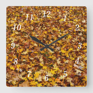 Der Herbst hinterlässt die Abstrakte Wall-Uhr Quadratische Wanduhr