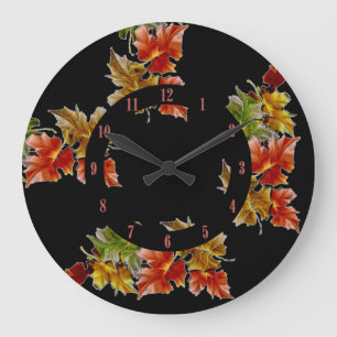 Der Herbst hinterlässt die Patternumlaufuhr Große Wanduhr