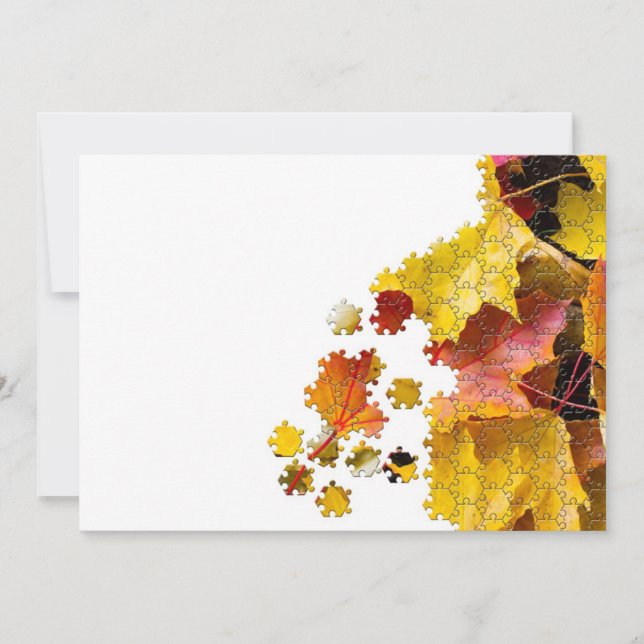Der Herbst hinterlässt ein Puzzle-Look-Bild (Vorderseite)