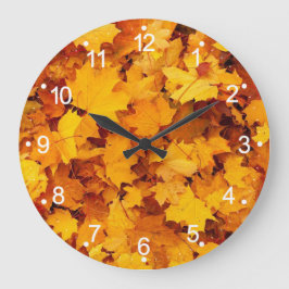 Der Herbst hinterlässt eine große Wall-Uhr Große Wanduhr