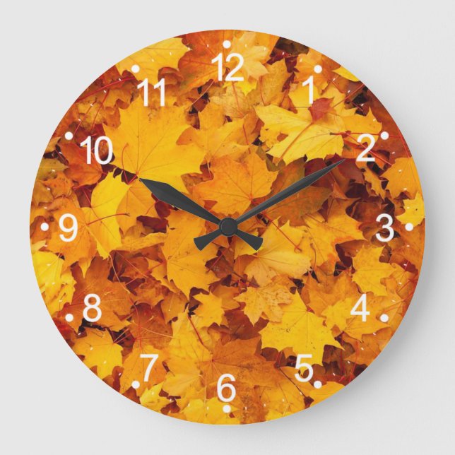 Der Herbst hinterlässt eine große Wall-Uhr Wanduhr (Vorderseite)