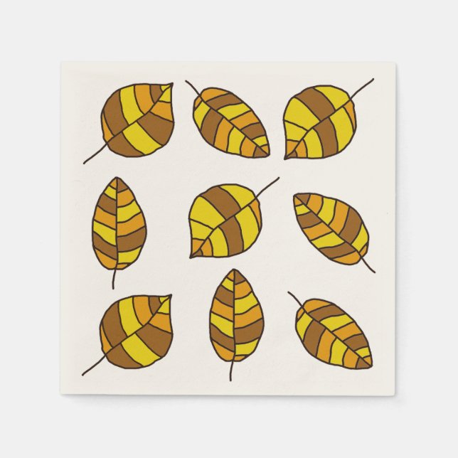 Der Herbst hinterlässt gelbes Leaf-Muster in jeder Serviette (Vorderseite)
