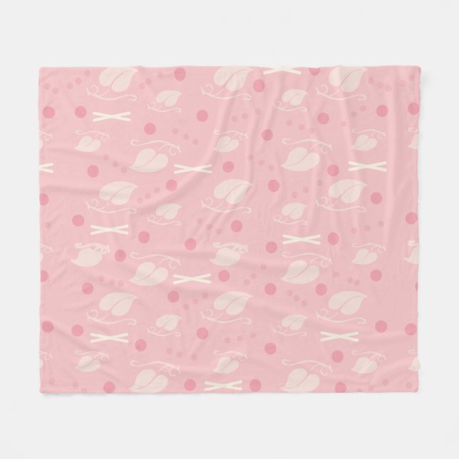 Der Herbst hinterlässt Muster rosa Vanilla Fleecedecke (Vorderseite (Horizontal))