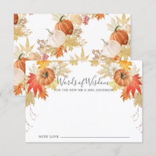 Der Herbst hinterlässt Pumpkins Worte der Weisheit Einladung