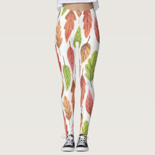 Der Herbst hinterlässt Wasserfarbe: Naturmuster. Leggings