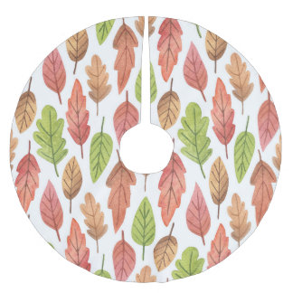 Der Herbst hinterlässt Wasserfarbe: Naturmuster. Polyester Weihnachtsbaumdecke
