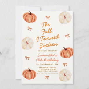 Der Herbst, in dem ich Sechzehn wurde 16. Geburtst Einladung