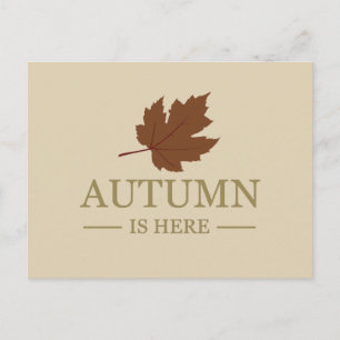 Der Herbst ist da Aquarell Blätter fallen Oktober Feiertagspostkarte