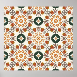 Der Herbst ist geometrisch, Vintag nahtlos. Poster