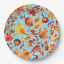 Der Herbst ist im Erntedank Pappteller