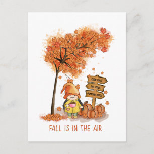 Der Herbst ist in der Luft, Herbst-Gnom Feiertagspostkarte