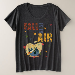 Der Herbst ist in der Luft Waschbär Herbst Große Größe T-Shirt