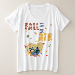 Der Herbst ist in der Luft Waschbär Herbst Große Größe T-Shirt