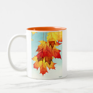 Der Herbst ist in der Luft! Zweifarbige Tasse
