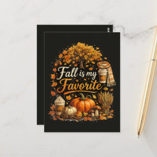 Der Herbst ist mein Lieblings- gemütlicher Herbst Postkarte