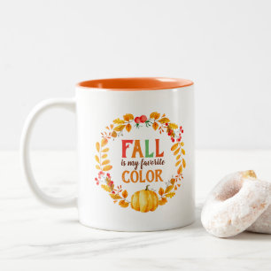 Der Herbst ist meine Lieblingsfarbe Herbstlaub Kür Zweifarbige Tasse