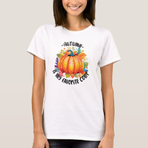 Der Herbst ist meine Lieblingsfarbe - Kürbiskugel T-Shirt