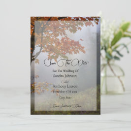 Der Herbst lässt eine rustikale Hochzeit das Datum Save The Date