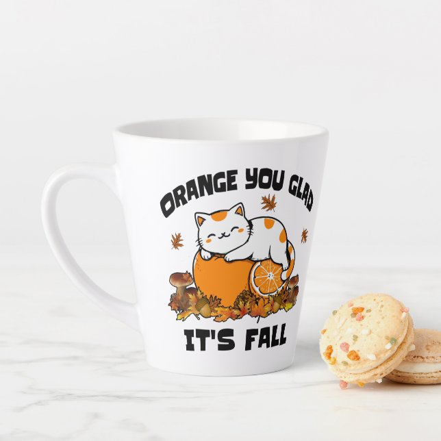 Der Herbst lässt Orange Sie Glad Es ist Fall Funny Milchtasse (Beispiel)
