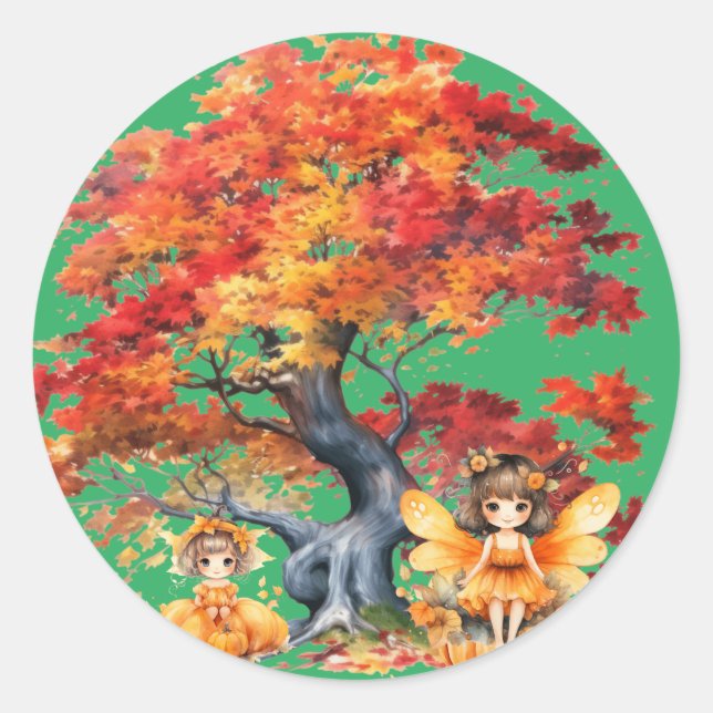 Der Herbst macht Spaß Runder Aufkleber (Vorderseite)