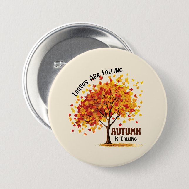 Der Herbst ruft Button (Vorne & Hinten)