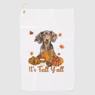 Der Herbst Y'all Dackel Hund Fall Scarf Herbst Pum Golfhandtuch