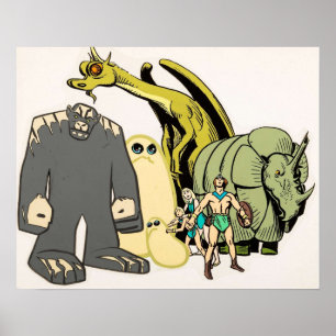 Der Herculoids Comic Classic Vintag Retro Cartoon Poster