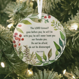 Der Herr geht vor dir her 5. Mose 31:8 Bibelvers Ornament Aus Glas
