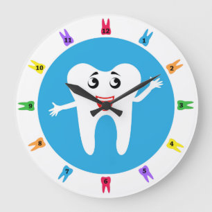 Der Herr-Happy Tooth   Zahnarzt-Büro Große Wanduhr