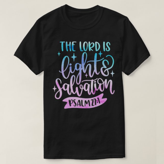 Der Herr ist leicht und erlösend Psalm 27 Christli T-Shirt (Design vorne)