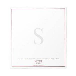 Der Herr ist mein Anteil Tiefrote Monogramm-Schrif Notizblock