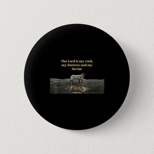Der Herr ist mein Fels Psalm 18_2 - Christliche We Button (Vorderseite)