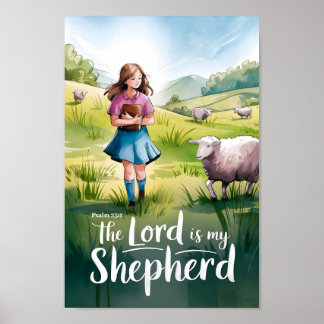 Der Herr ist mein Hirte Christlich Teen Girl Art Poster