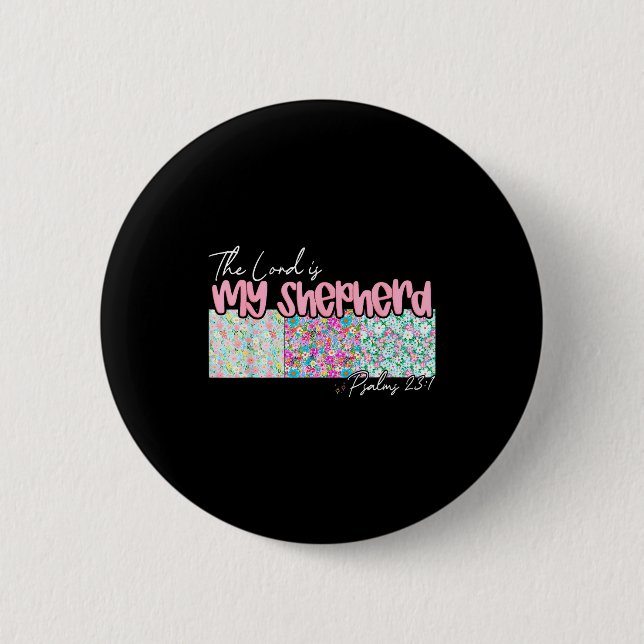 Der Herr ist mein Hirte Christlicher Jesus Bibelve Button (Vorderseite)