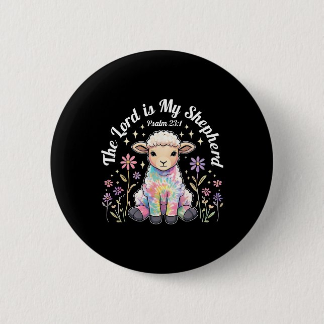 Der Herr ist mein Hirte Ostern Christlicher Glaube Button (Vorderseite)