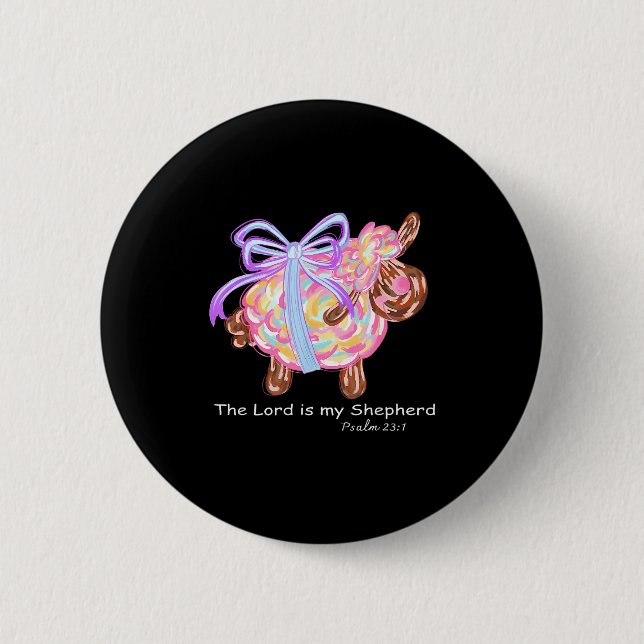 Der Herr ist mein Hirte Ostern Jesus Christlicher  Button (Vorderseite)