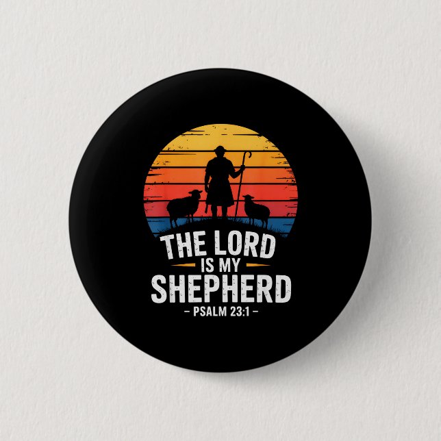 Der Herr ist mein Hirte Psalm 23_1 Bibelvers  Button (Vorderseite)