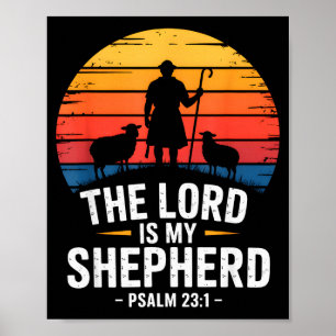 Der Herr ist mein Hirte Psalm 23_1 Bibelvers  Poster