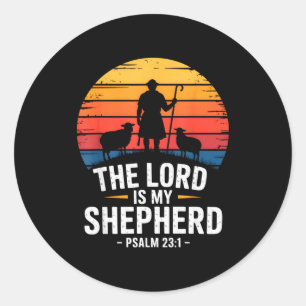 Der Herr ist mein Hirte Psalm 23_1 Bibelvers Runder Aufkleber